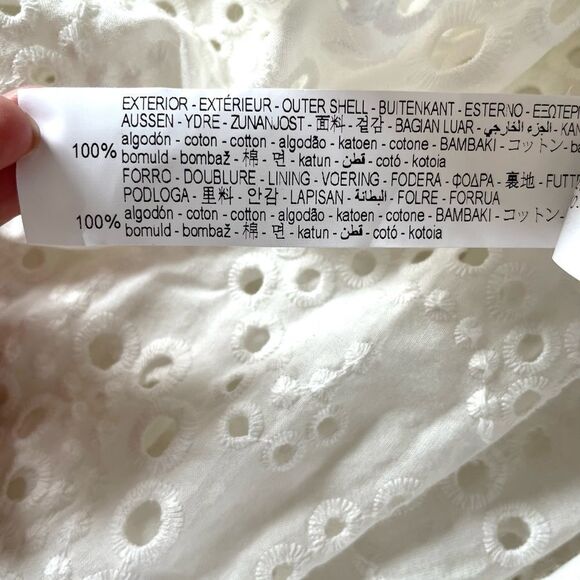 NWT Zara White Eyelet Midi Dress S - Picture 8 of 10